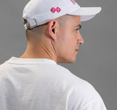 Gymbros Varsity Cap (White/Pink)